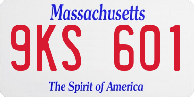 MA license plate 9KS601