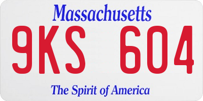 MA license plate 9KS604
