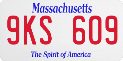 MA license plate 9KS609