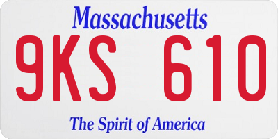 MA license plate 9KS610