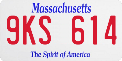 MA license plate 9KS614