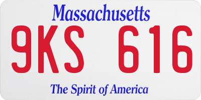 MA license plate 9KS616