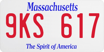 MA license plate 9KS617