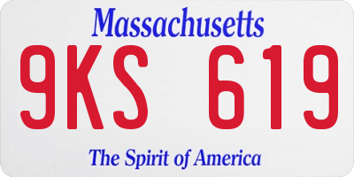 MA license plate 9KS619