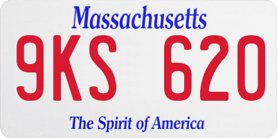 MA license plate 9KS620