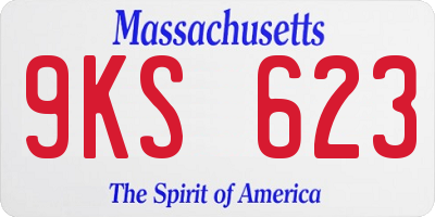 MA license plate 9KS623