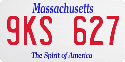 MA license plate 9KS627