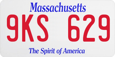 MA license plate 9KS629