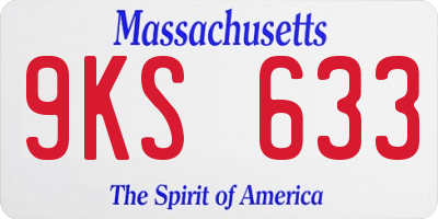 MA license plate 9KS633