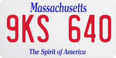 MA license plate 9KS640
