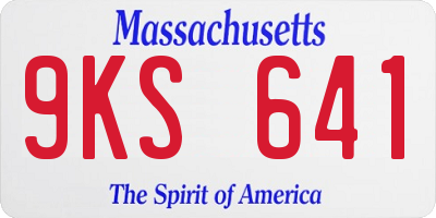 MA license plate 9KS641