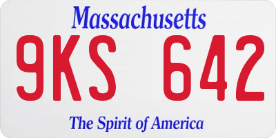 MA license plate 9KS642