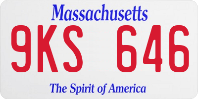 MA license plate 9KS646