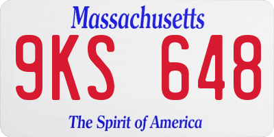 MA license plate 9KS648