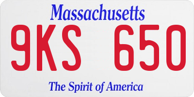 MA license plate 9KS650