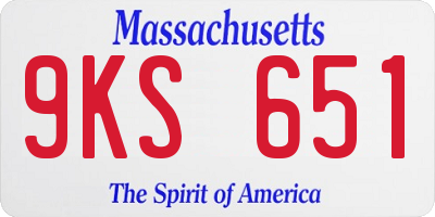 MA license plate 9KS651