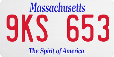 MA license plate 9KS653