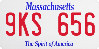 MA license plate 9KS656