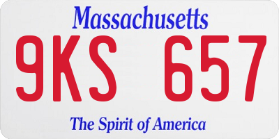 MA license plate 9KS657