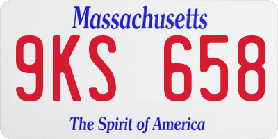 MA license plate 9KS658
