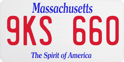 MA license plate 9KS660