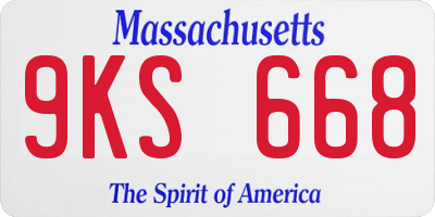 MA license plate 9KS668