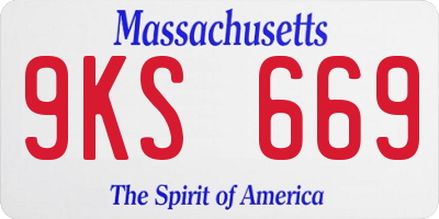 MA license plate 9KS669