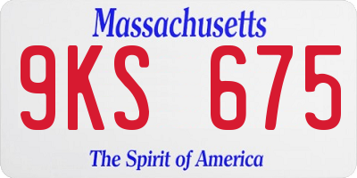 MA license plate 9KS675