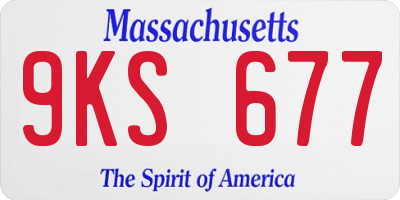 MA license plate 9KS677