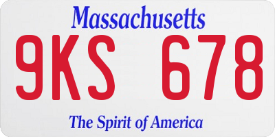 MA license plate 9KS678