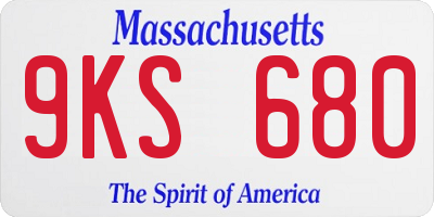 MA license plate 9KS680