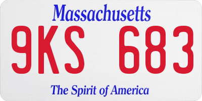 MA license plate 9KS683