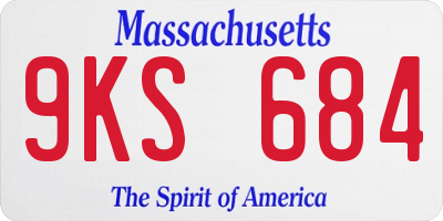 MA license plate 9KS684