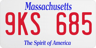 MA license plate 9KS685