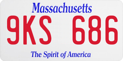 MA license plate 9KS686