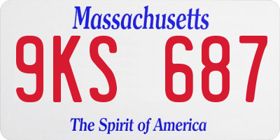 MA license plate 9KS687