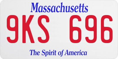MA license plate 9KS696