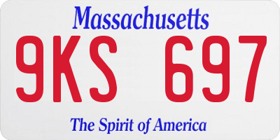 MA license plate 9KS697
