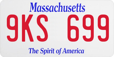 MA license plate 9KS699