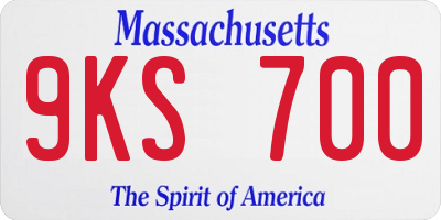 MA license plate 9KS700