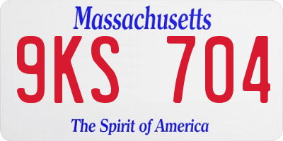 MA license plate 9KS704