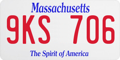 MA license plate 9KS706