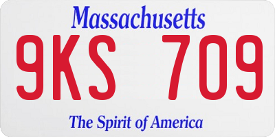 MA license plate 9KS709