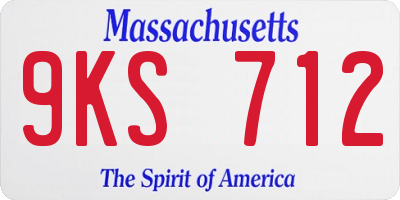 MA license plate 9KS712