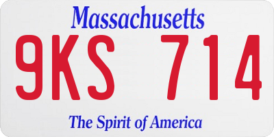 MA license plate 9KS714