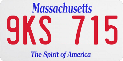 MA license plate 9KS715