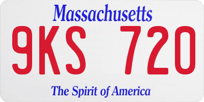 MA license plate 9KS720