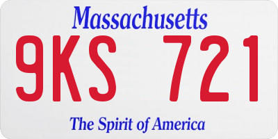 MA license plate 9KS721