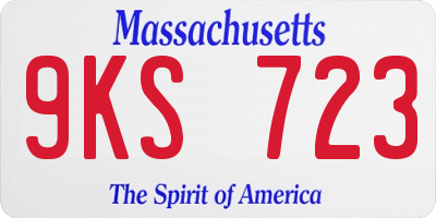 MA license plate 9KS723