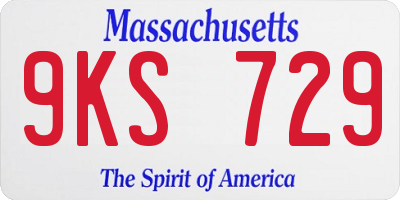 MA license plate 9KS729